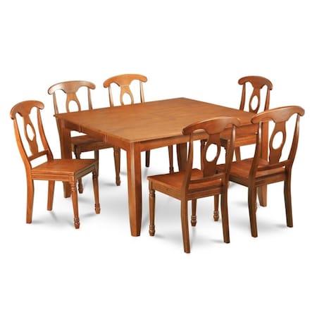 East West Furniture 9 Piece Formal Dining Room Set Dining Table With Leaf and 8 Dinette Chairs PFNA9-SBR-W